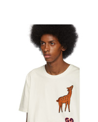 Gucci White Oversized Deer T Shirt