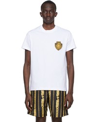 VERSACE JEANS COUTURE White Sunflower Logo Patch T Shirt