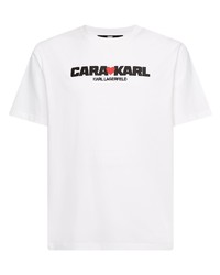 Karl Lagerfeld X Cara Delevingne Logo Embroidered T Shirt
