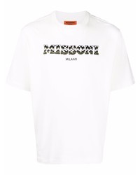 Missoni Zigzag Logo Embroidered Cotton T Shirt