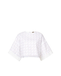 Adam Lippes Embroidered Cropped T Shirt