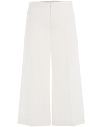 White Embroidered Culottes