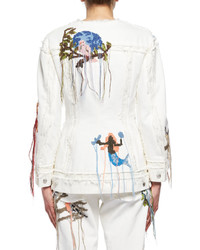 Alexander McQueen Needlepoint Embroidered Denim Jacket