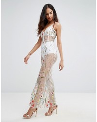 Boohoo Floral Embroidered Maxi Dress