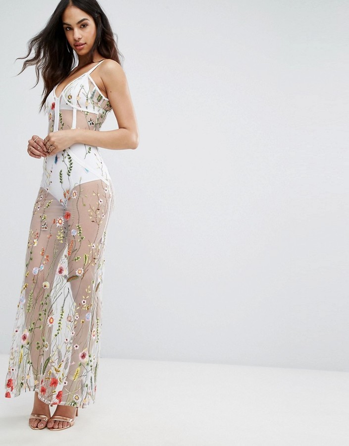 floral embroidered maxi
