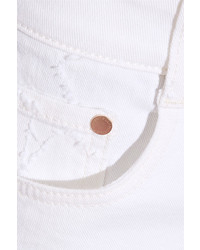 Stella McCartney Embroidered Cut Off Denim Shorts White