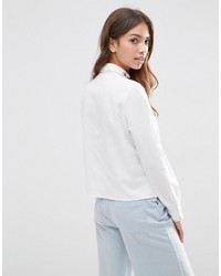Asos Tall Asos Tall Embroidered Collar Casual Pussy Bow Shirt