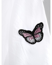Shein Butterfly Embroidered Appliques Lantern Sleeve Shirt