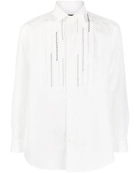 Issey Miyake Folded Collar Pleated Bib Shirt