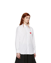 Comme Des Garcons Play White Fit Heart Patch Shirt