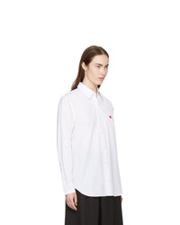 Comme Des Garcons Play White Fit Tiny Heart Patch Shirt