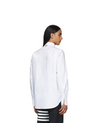 Thom Browne White Pocket Duck Embroidery Oxford Shirt