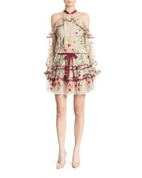 Alexis Adeline Embroidered Ruffle Dress