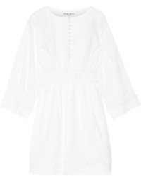 Apiece Apart Allende Embroidered Cotton Dress White