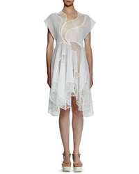 Stella McCartney Clotilde Mesh Embroidered Dress Pure White