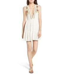 Band of Gypsies Embroidered Plunging Dress