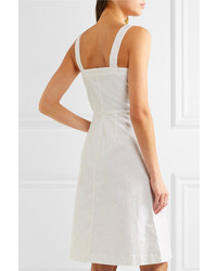 Stella McCartney Linda Embroidered Stretch Denim Dress White