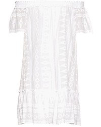 Rebecca Taylor Off The Shoulder Embroidered Cotton Dress
