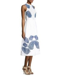 Tanya Taylor Palm Embroidered Delphine Eyelet Dress