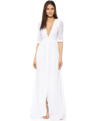 Mara Hoffman Embroidered Deep V Gown