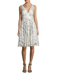 Aidan Mattox Embroidered Fit And Flare Dress
