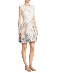 Monique Lhuillier Embroidered Fit Flare Dress