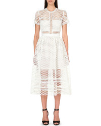 Self-Portrait Panelled Embroidered Lace Dress