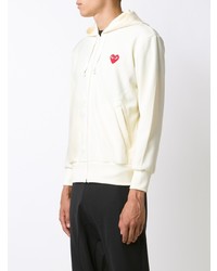 Comme Des Garcons Play Comme Des Garons Play Embroidered Zipped Hoodie
