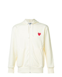 Comme Des Garcons Play Comme Des Garons Play Embroidered Zipped Hoodie