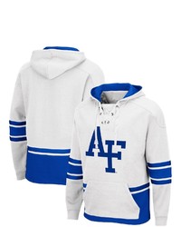 Colosseum White Air Force Falcons Lace Up 30 Pullover Hoodie