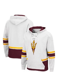 Colosseum White Arizona State Sun Devils Lace Up 30 Pullover Hoodie