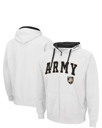 Colosseum White Army Black Knights Arch Logo 20 Full Zip Hoodie