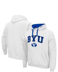Colosseum White Byu Cougars Arch Logo 20 Pullover Hoodie