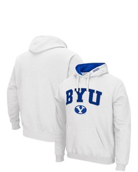 Colosseum White Byu Cougars Arch Logo 30 Pullover Hoodie