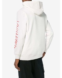 032c White Embroidered Cotton Hoodie