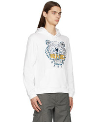 Kenzo White Embroidered Tiger Hoodie