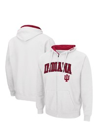 Colosseum White Indiana Hoosiers Arch Logo 30 Full Zip Hoodie At Nordstrom