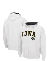 Colosseum White Iowa Hawkeyes Arch Logo 30 Full Zip Hoodie At Nordstrom