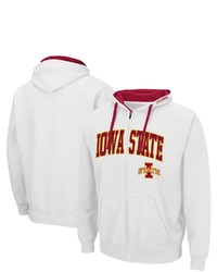 Colosseum White Iowa State Cyclones Arch Logo 20 Full Zip Hoodie At Nordstrom