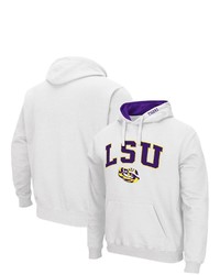 Colosseum White Lsu Tigers Arch Logo 30 Pullover Hoodie