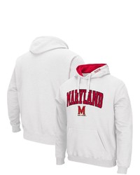 Colosseum White Maryland Terrapins Arch Logo 30 Pullover Hoodie