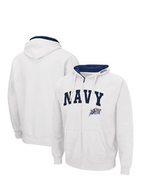 Colosseum White Navy Mid Arch Logo 30 Full Zip Hoodie At Nordstrom