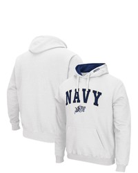 Colosseum White Navy Mid Arch Logo 30 Pullover Hoodie