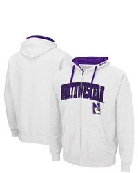 Colosseum White Northwestern Wildcats Arch Logo 20 Full Zip Hoodie At Nordstrom