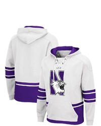 Colosseum White Northwestern Wildcats Lace Up 30 Pullover Hoodie