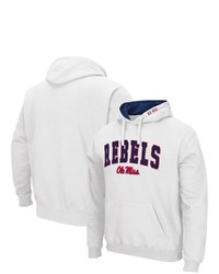 Colosseum White Ole Miss Rebels Arch Logo 30 Pullover Hoodie