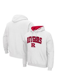 Colosseum White Rutgers Scarlet Knights Arch Logo 30 Pullover Hoodie