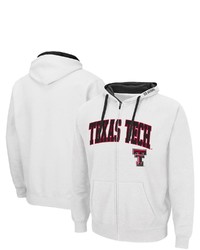 Colosseum White Texas Tech Red Raiders Arch Logo 20 Full Zip Hoodie At Nordstrom