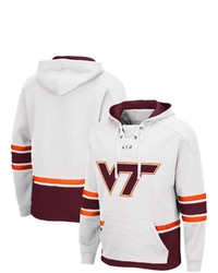 Colosseum White Virginia Tech Hokies Lace Up 30 Pullover Hoodie