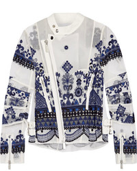 Sacai Embroidered Organza Jacket White